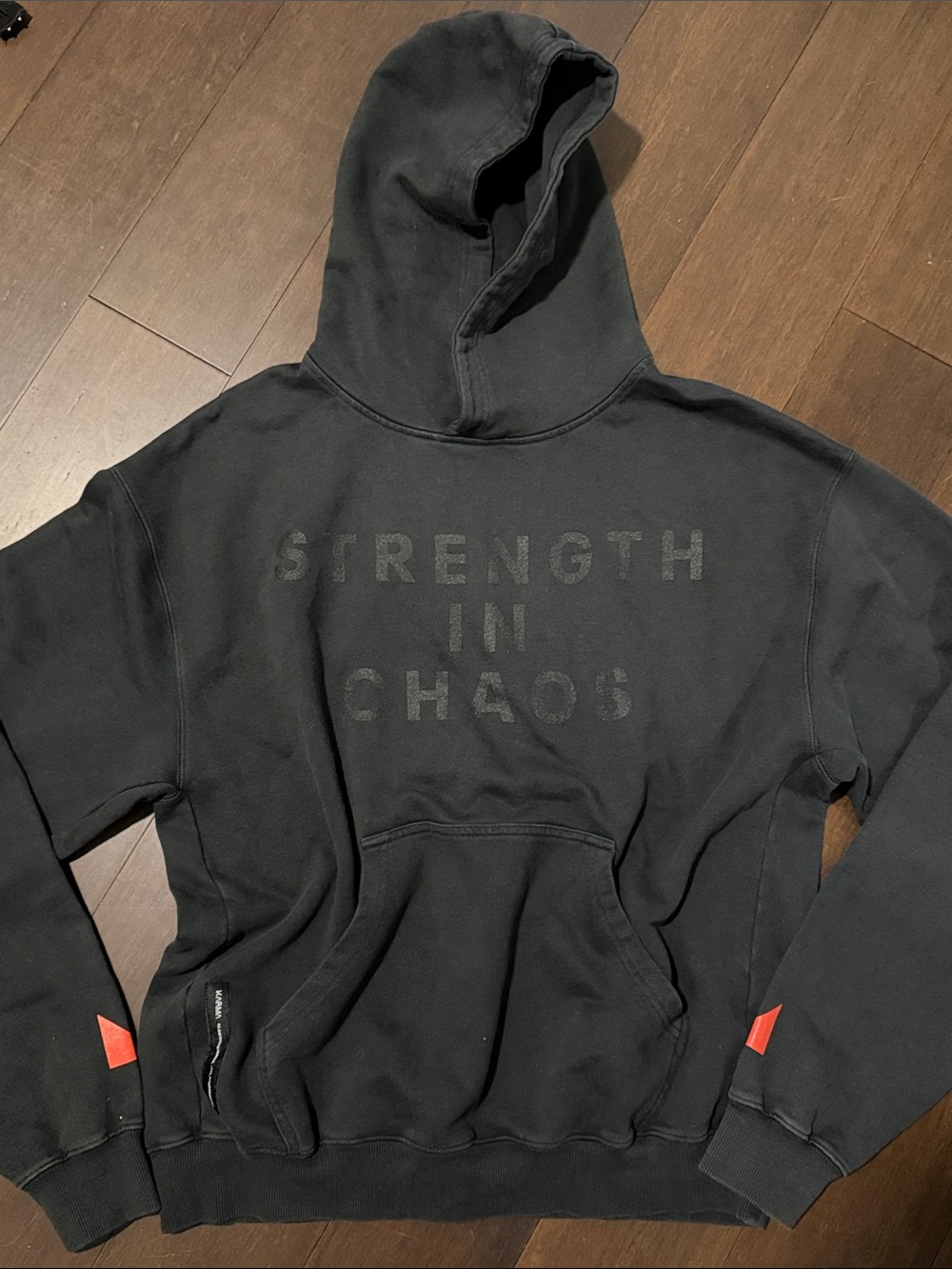 KARMA Strength In Chaos grey/black Hooded Sweatshirt
